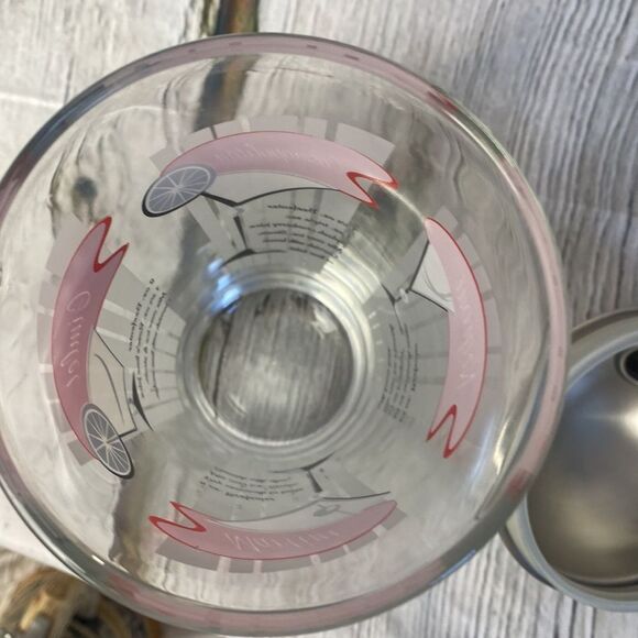 Vintage Cocktail Shaker Glass Silver Dome Lid - Picture 9 of 9
